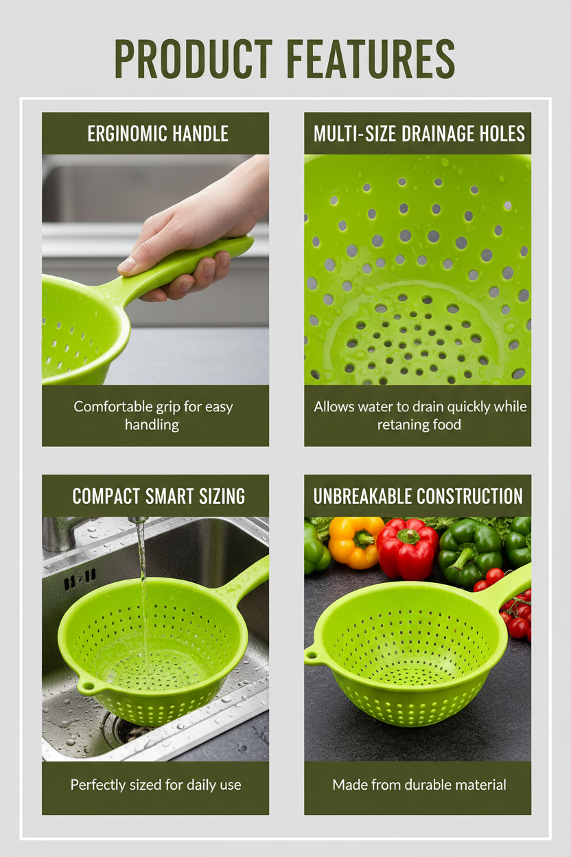 🍚 3-in-1 Smart Rice Washer, Strainer & Drainer — Wash, Drain & Serve with Ease
